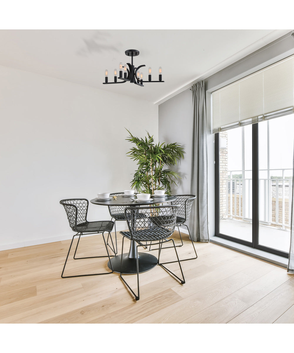 Skye 8 light Semi Flush Mount Matte Black