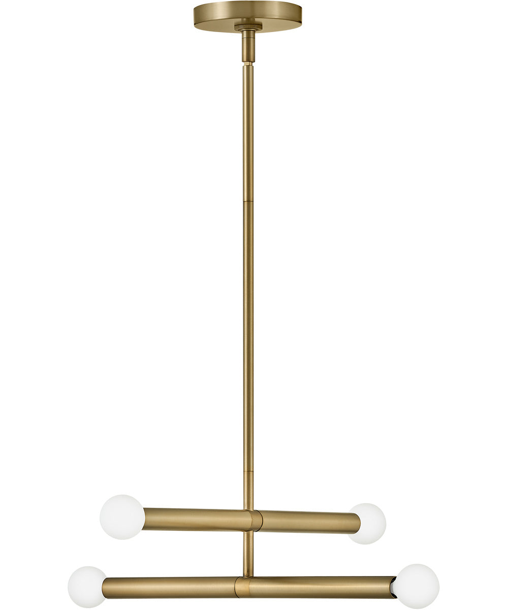 Millie 4-Light Medium Four Light Convertible Pendant in Lacquered Brass