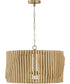 Archer 4-Light Pendant Blonde Wood and Matte Brass