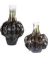 Umbrian White & Brown Gourd Vases Set of 2