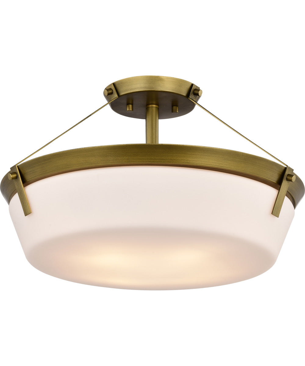 Rowen 4-Light Close-to-Ceiling Natural Brass