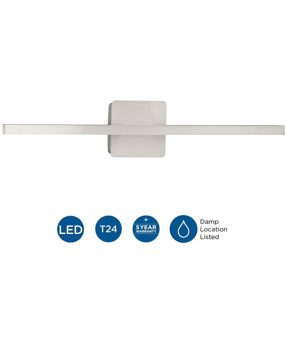 Phase 5 24 in. Slim Modern 3CCT Integrated LED Linear Vanity Light Brushed Nickel