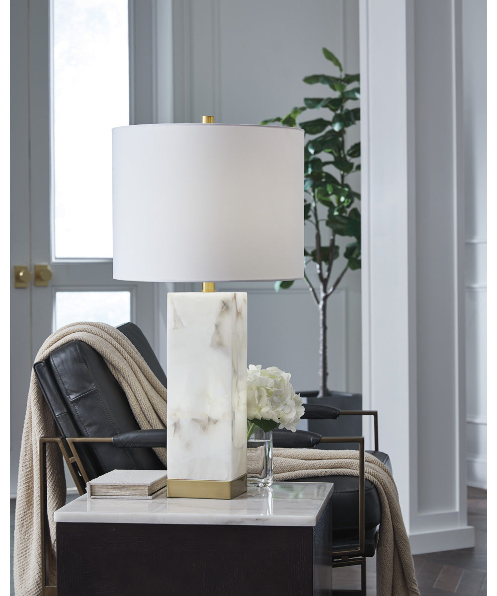 Linderfield Alabaster Table Lamp White/Gold