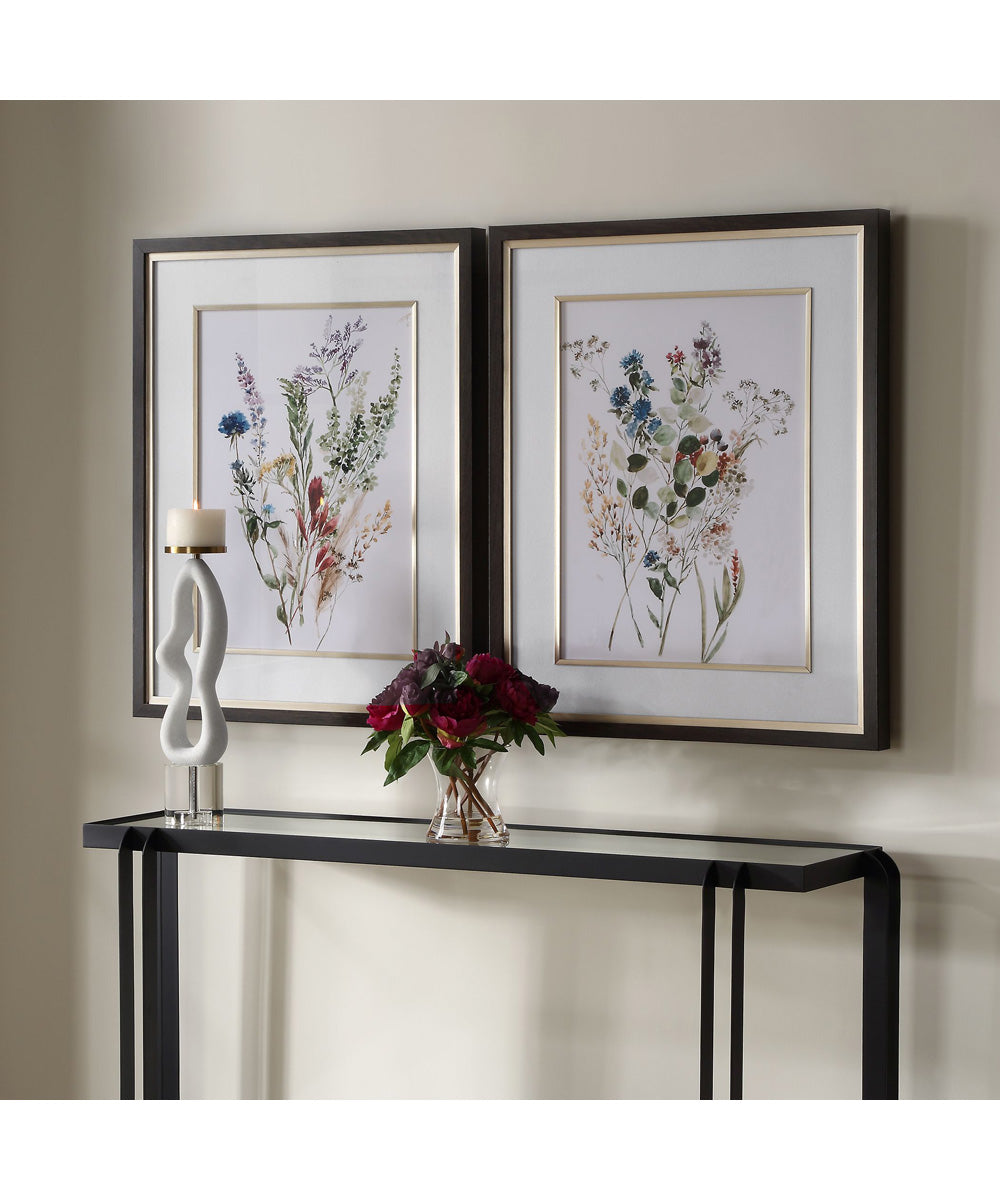 Delicate Flowers Framed Prints Set of 2
