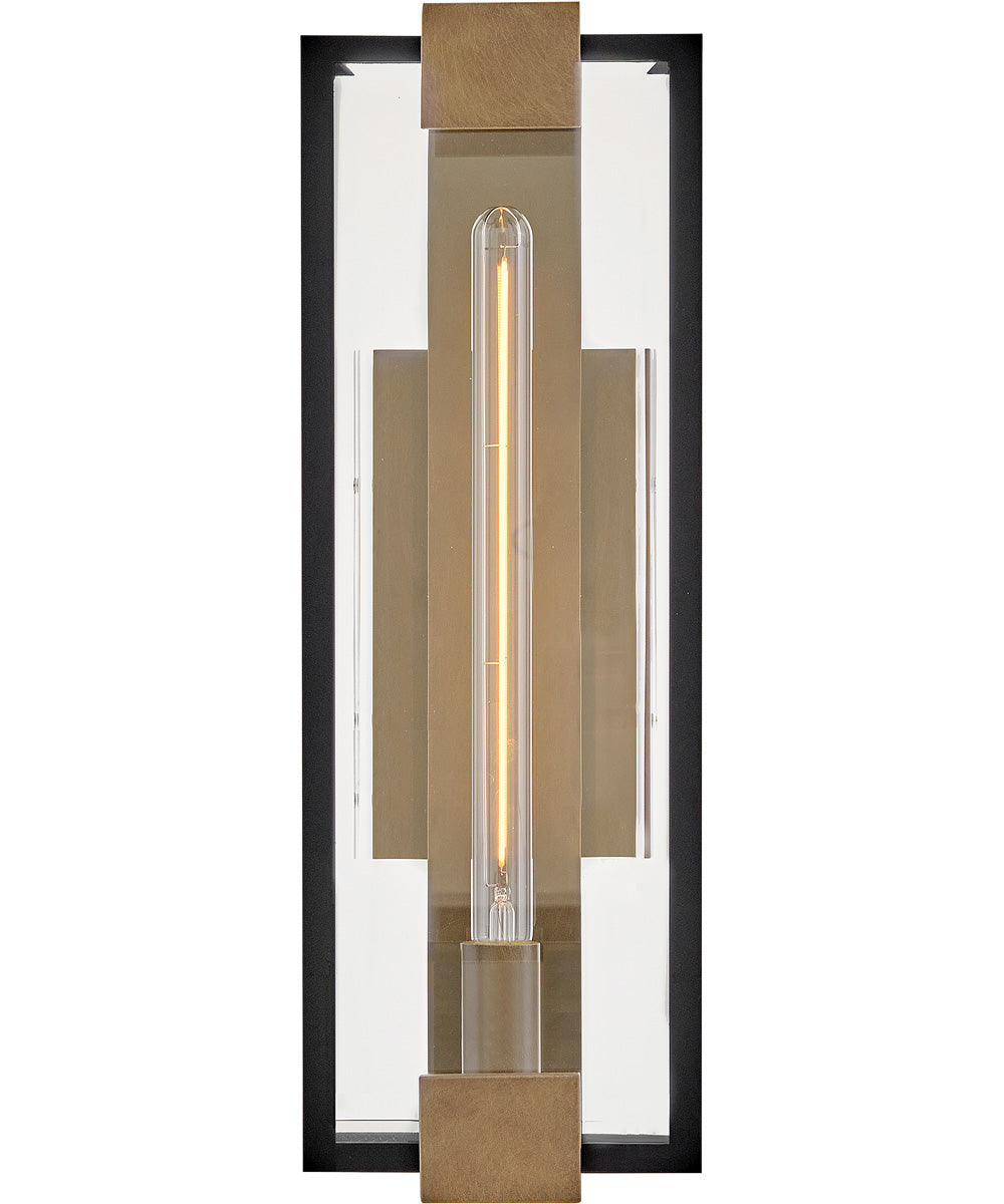 Bergen 1-Light Medium Wall Mount Lantern in Black