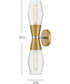Livie 2-Light Large Two Light Sconce in Lacquered Brass