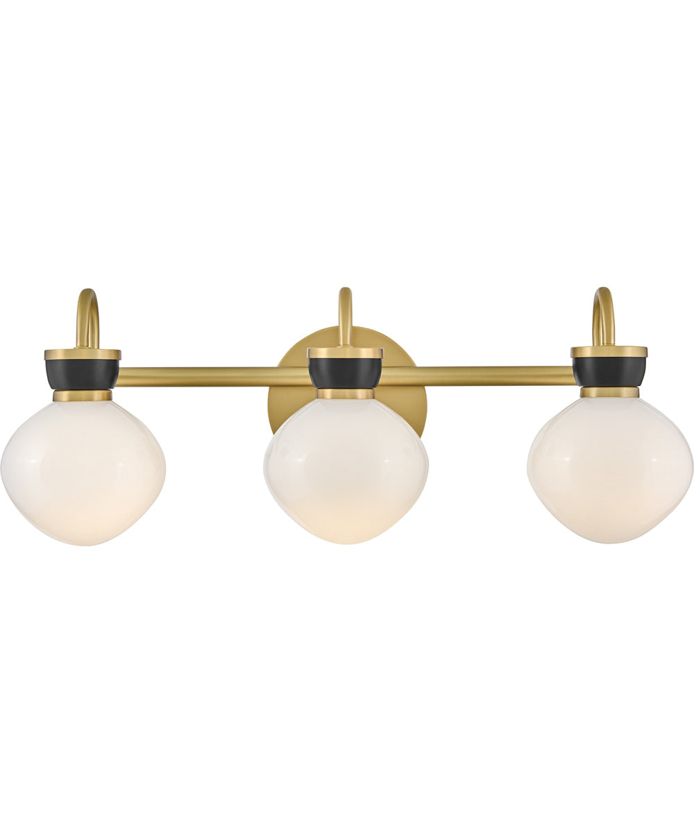 Lucy 3-Light Medium Three Light Vanity in Lacquered Brass