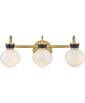 Lucy 3-Light Medium Three Light Vanity in Lacquered Brass