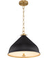 Bonnel 1-light Pendant Matte Black|Aged Brass