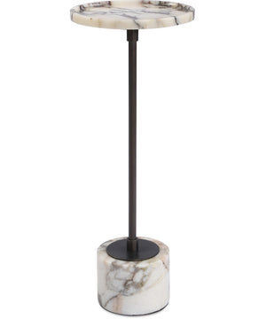 Brunson White Marble Drink Table