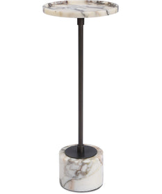 Brunson White Marble Drink Table