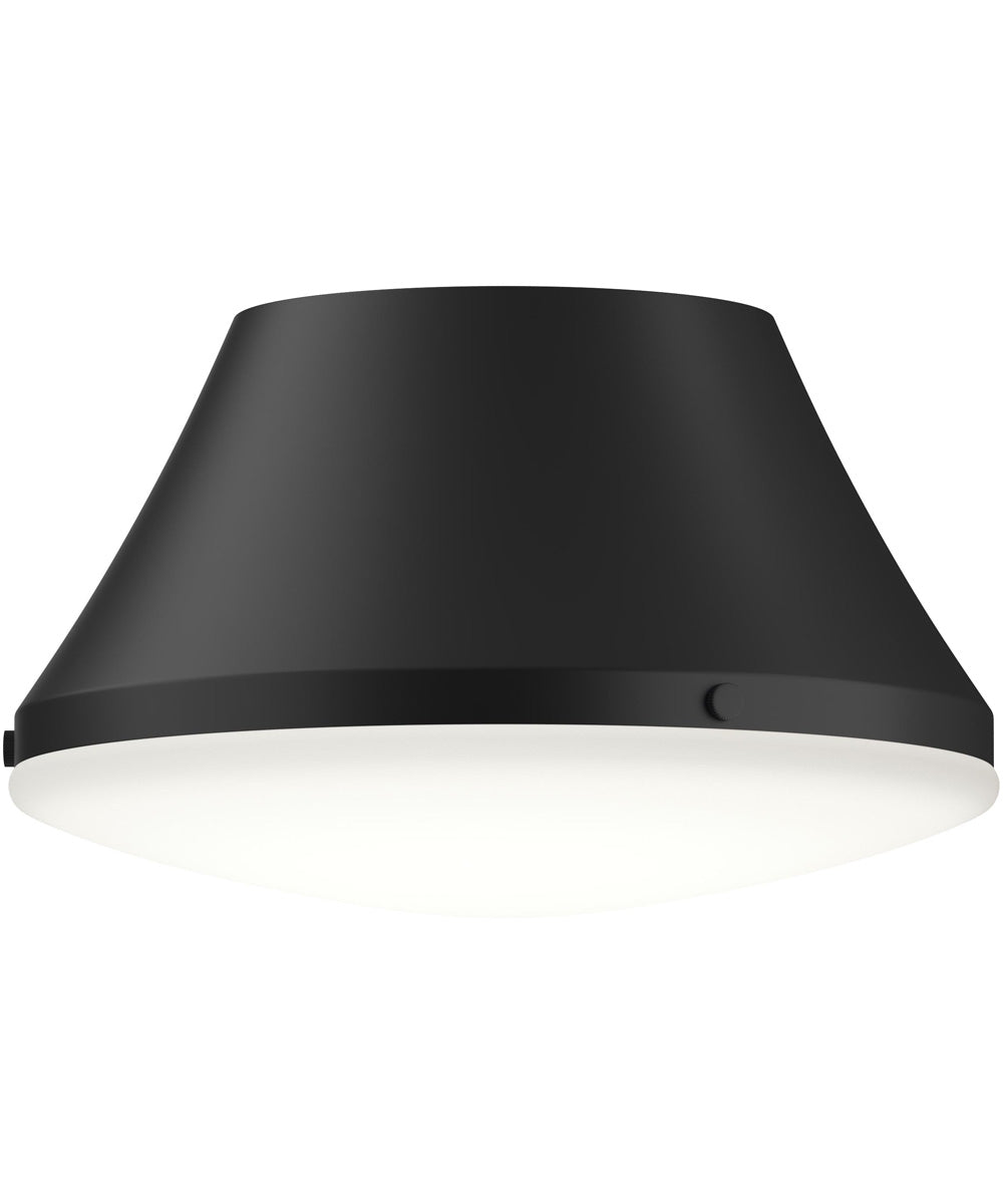 Avra Medium 2-Light Flush Mount with Etched White Glass Shade Matte Black