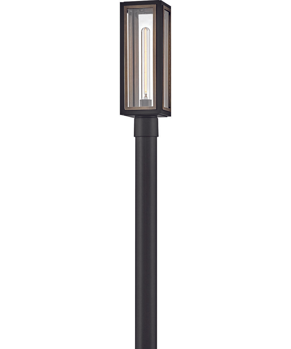 Shaw 1-Light Medium Post Mount Lantern in Black
