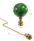 Polished Brass Hunter Green Ceramic Ball Fan Pull 2.25"h