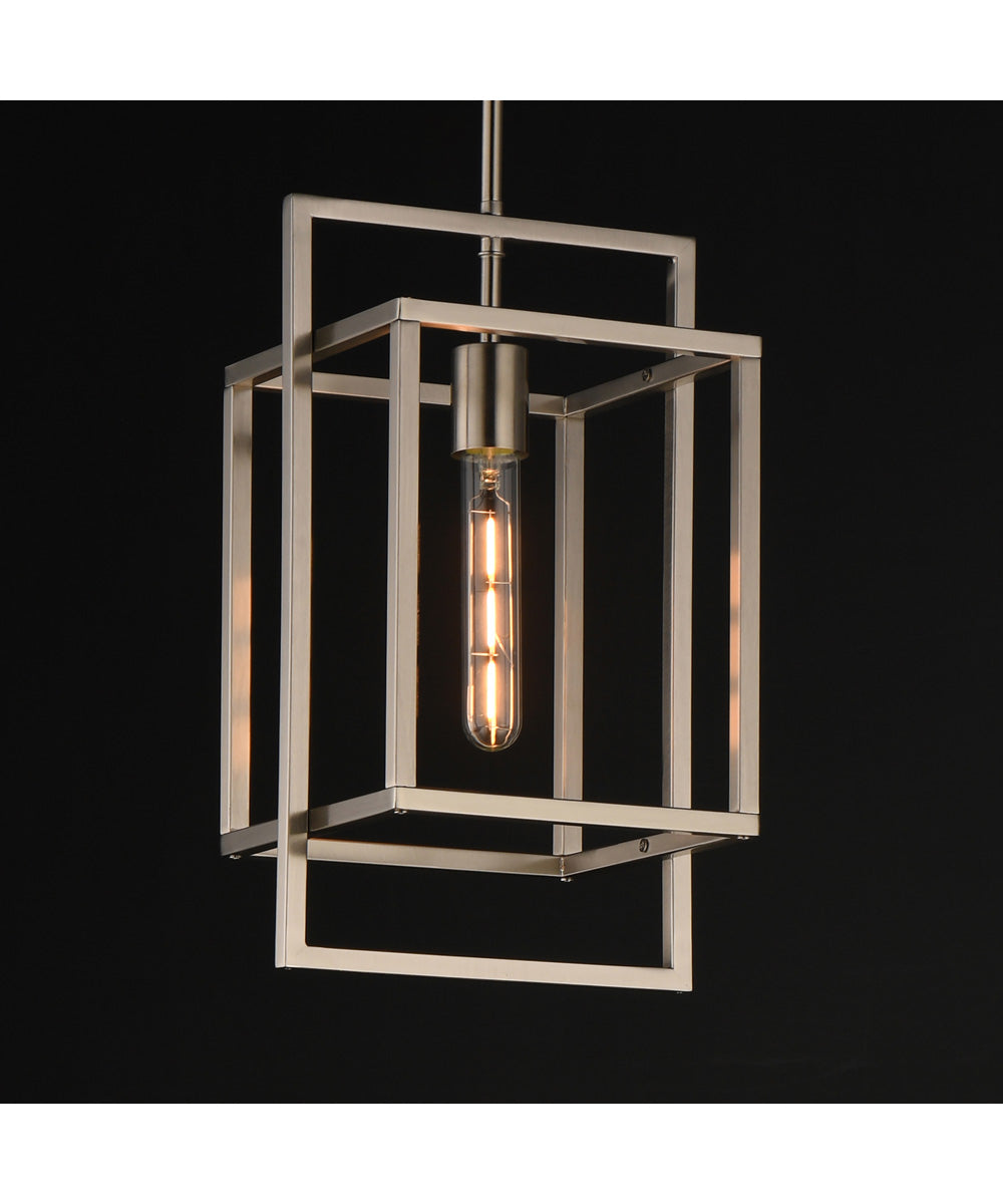 Gridline Single Pendant Satin Nickel