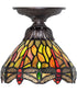 7" Wide Tiffany Hanginghead Dragonfly Flushmount