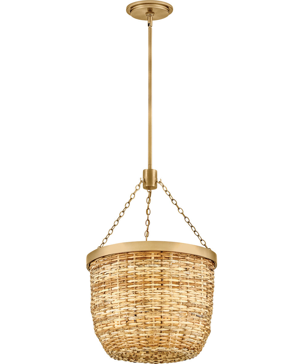 Sanibel 3-Light Large Convertible Pendant in Lacquered Brass