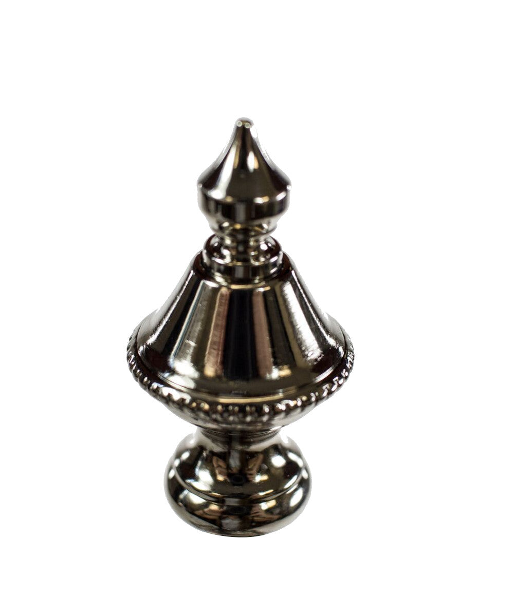 Polished Nickel Beaded Knob Finial 1.5"h