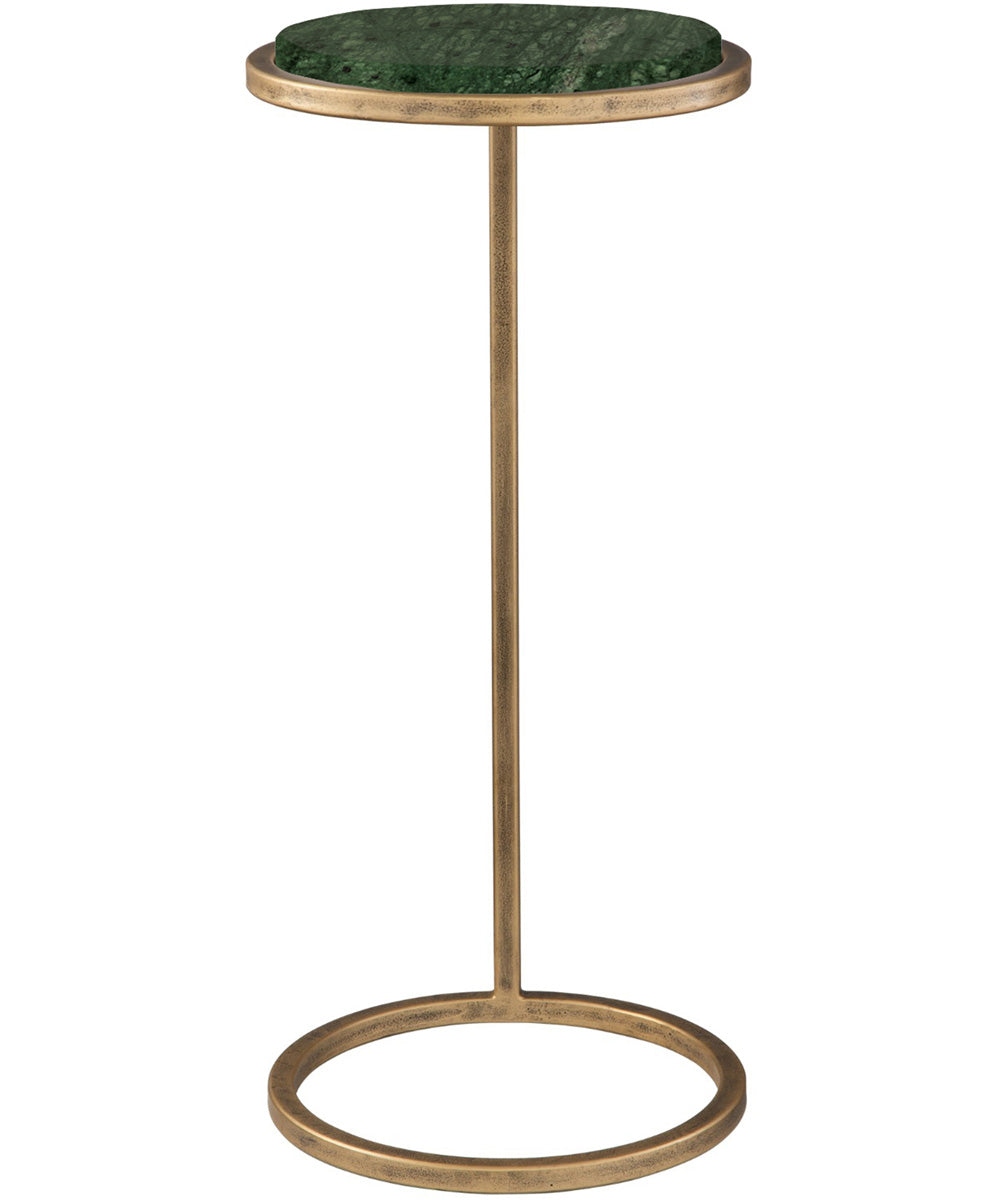 Accent Table in Aged Gold with Honed Udaipur Green Marble