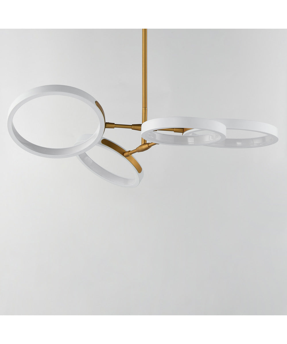 Hoopla 4-Light LED Pendant White/Gold