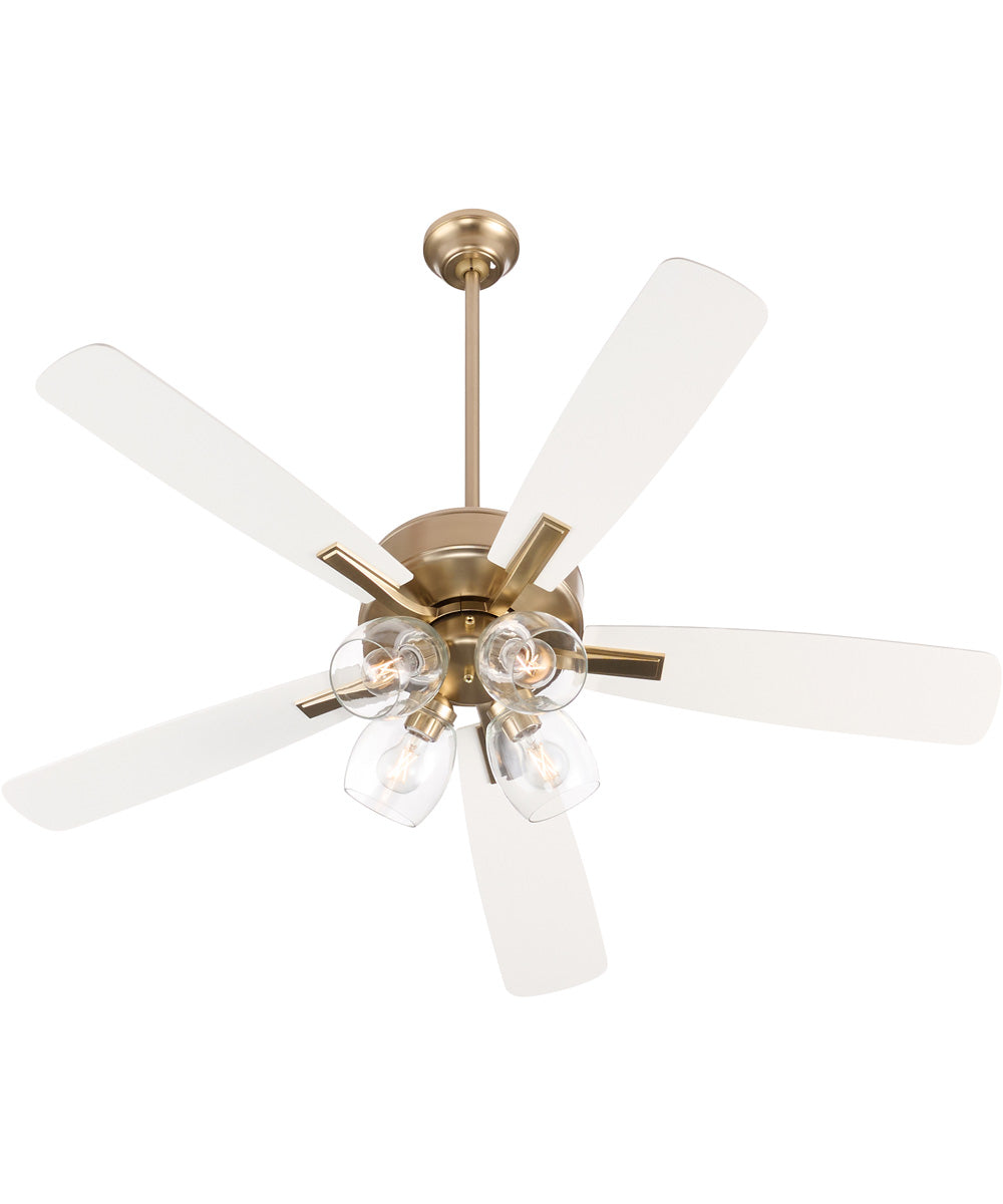 Ovation Ceiling Fan Aged Brass|Studio White