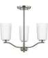 Adley 3-Light Etched White Glass Semi-Flush Convertible Light Brushed Nickel