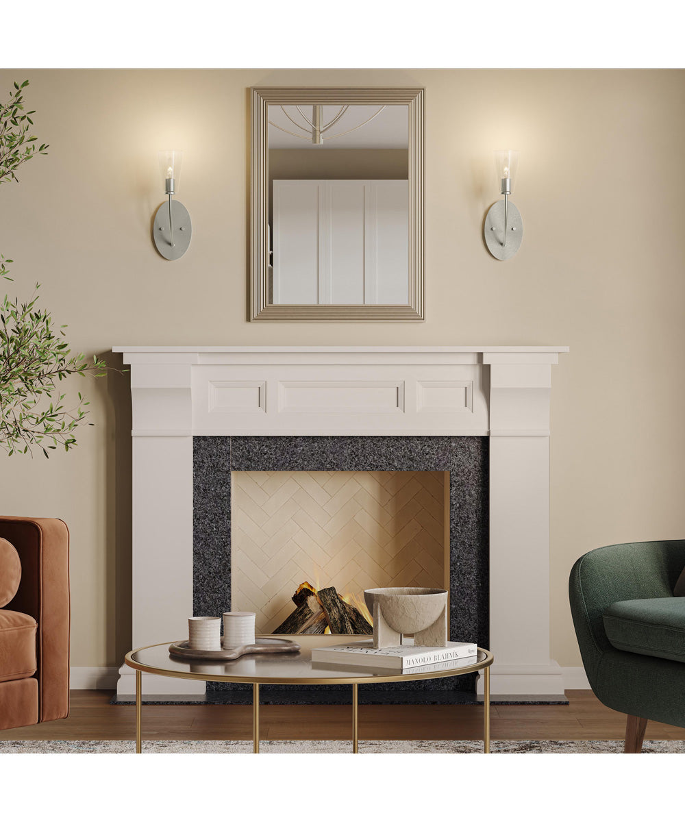 Jheni 1-Light Wall Sconce with Clear Glass Shades Brushed Nickel
