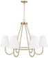 Julia 6-Light Chandelier Matte Brass
