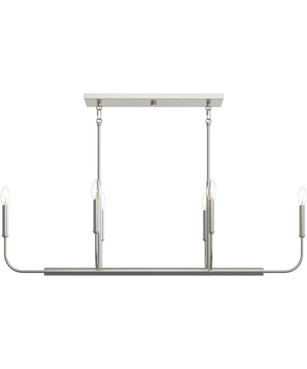 Reines 6-Light Linear Chandelier Brushed Nickel