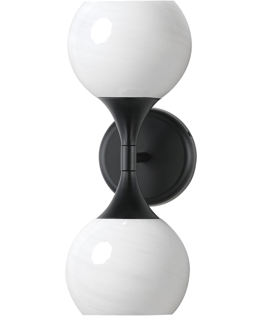 Neve 2-Light Wall Sconce Black