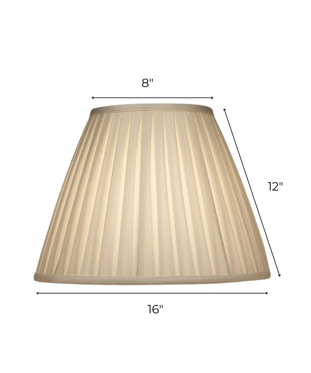 8x16x12 Ivory Shadow Box Pleat Empire Softback Lampshade