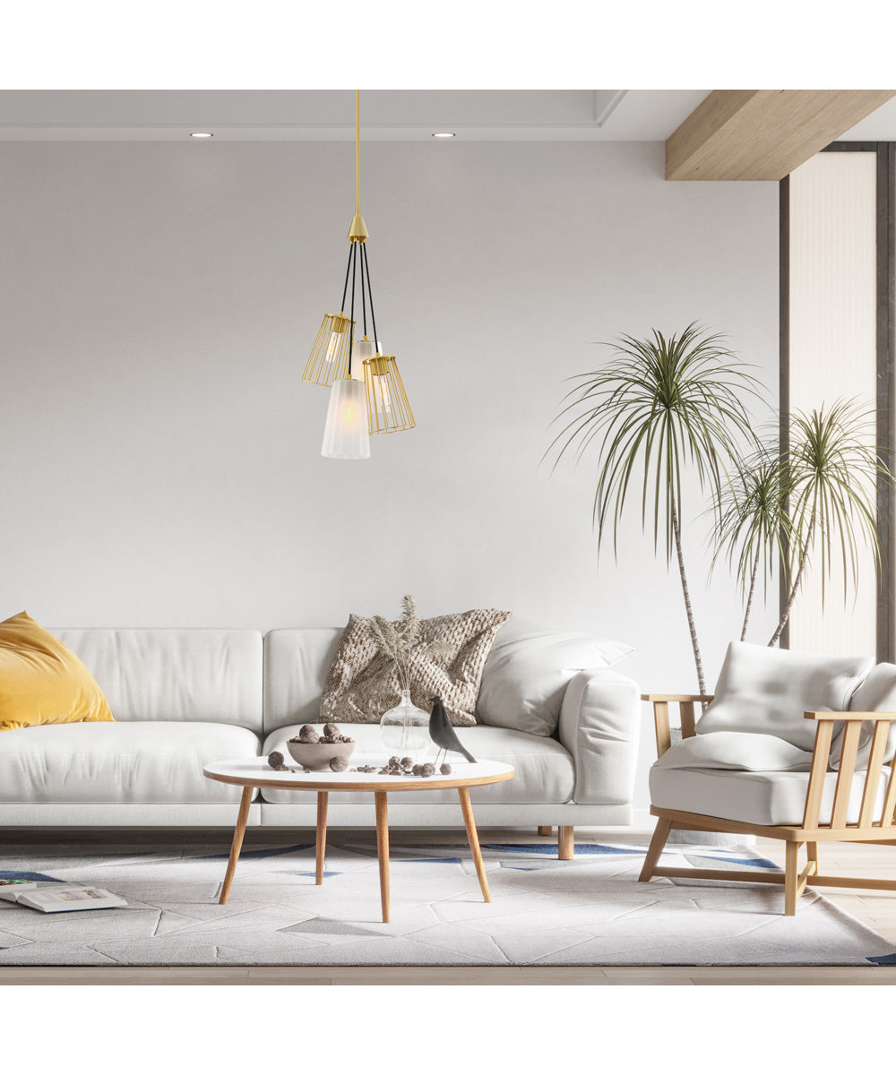 Liana 4 Light Chandelier Brushed Gold