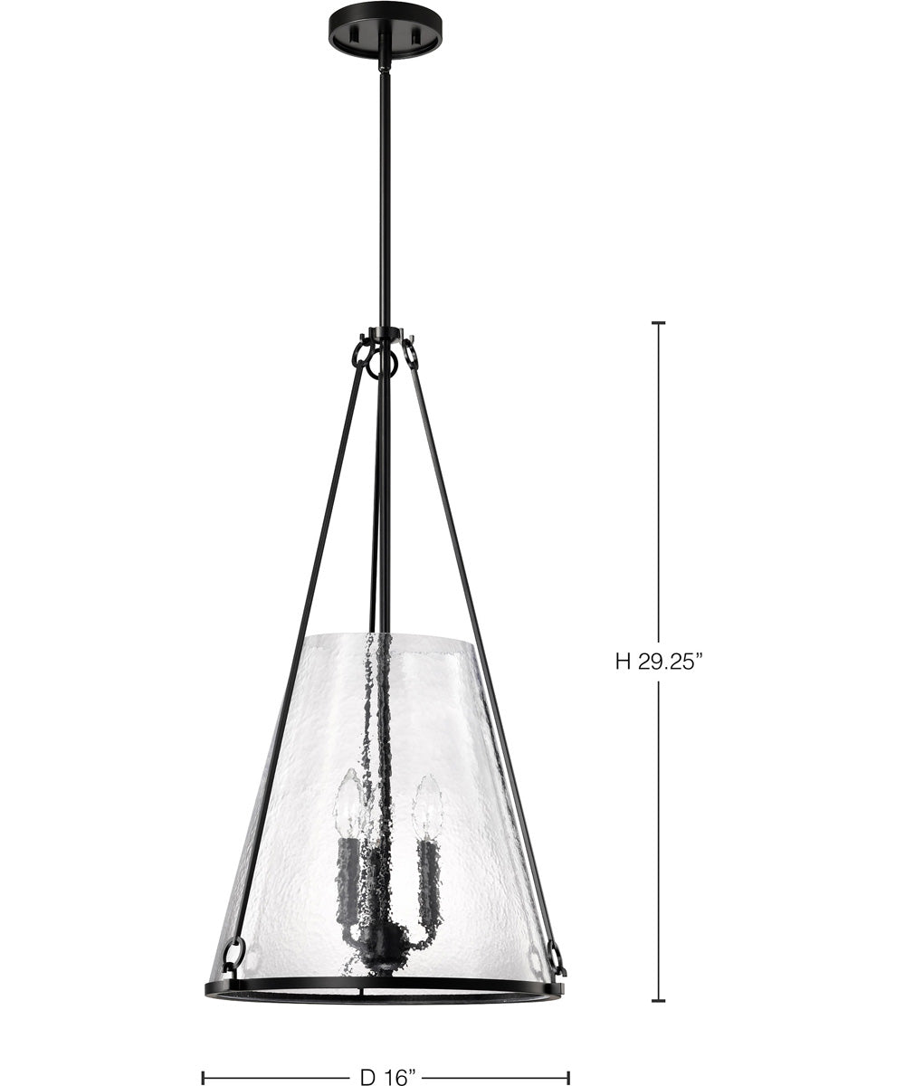 Valentine 3-Light Pendant Black