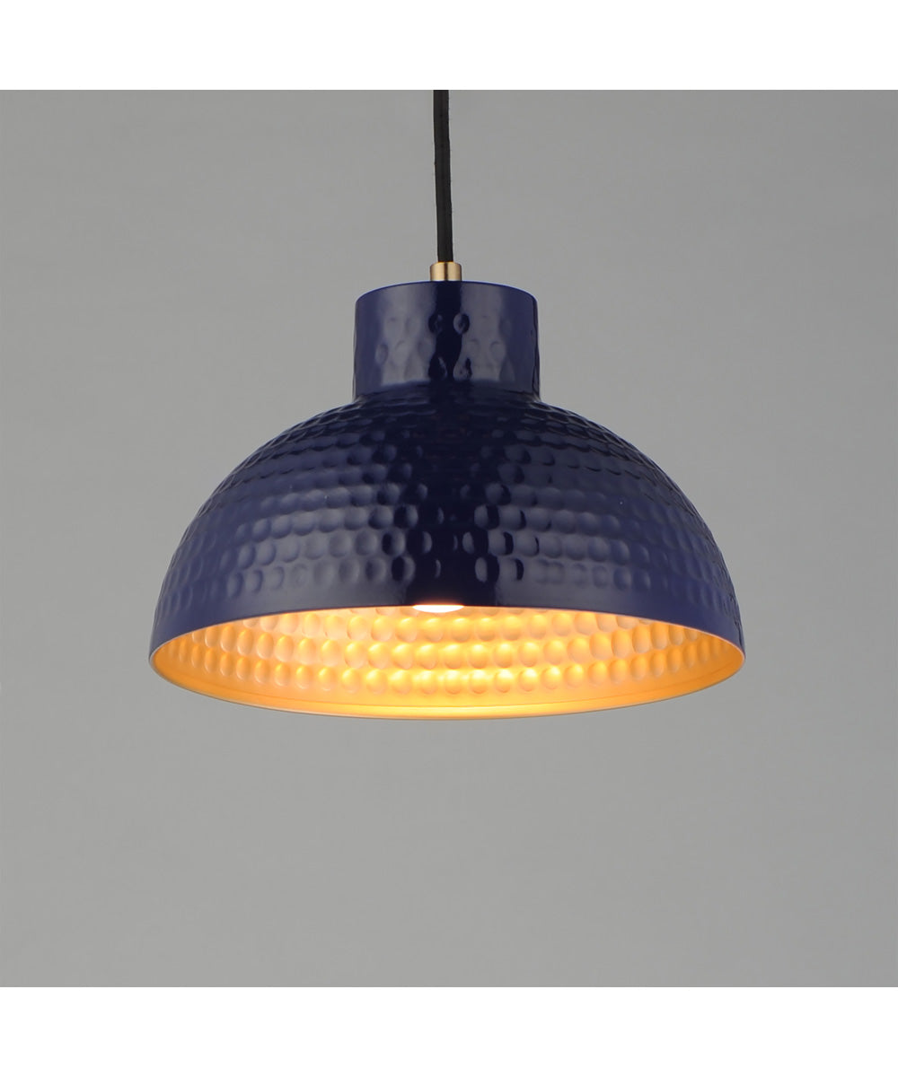 Rockport 10 inch 1-Light Pendant Green / Natural Aged Brass