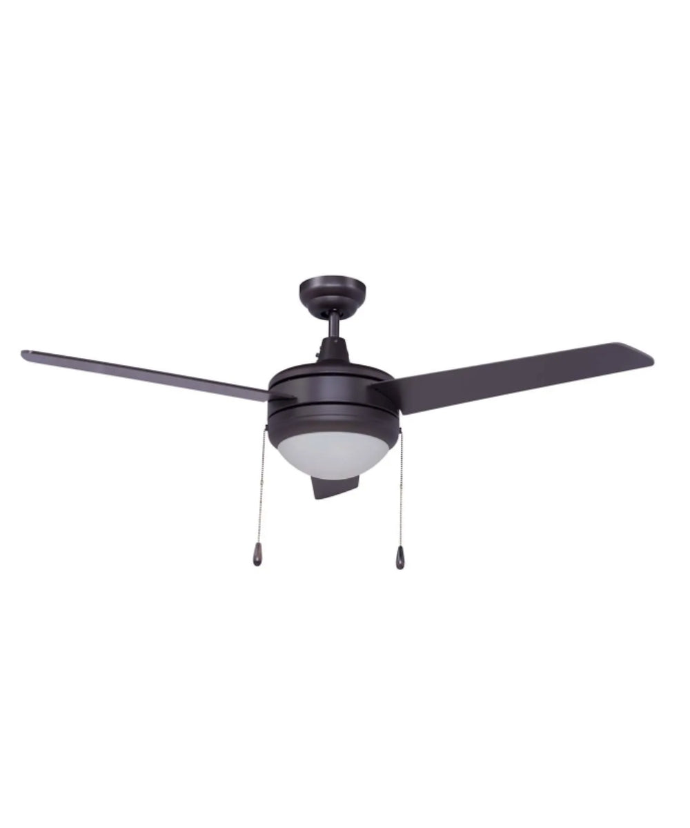 50" Contempo 3-Blade Ceiling Fan Oil Rubbed Bronze Finish with Integrated LED Light
