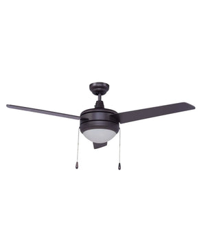 50" Contempo 3-Blade Ceiling Fan Oil Rubbed Bronze Finish with Integrated LED Light