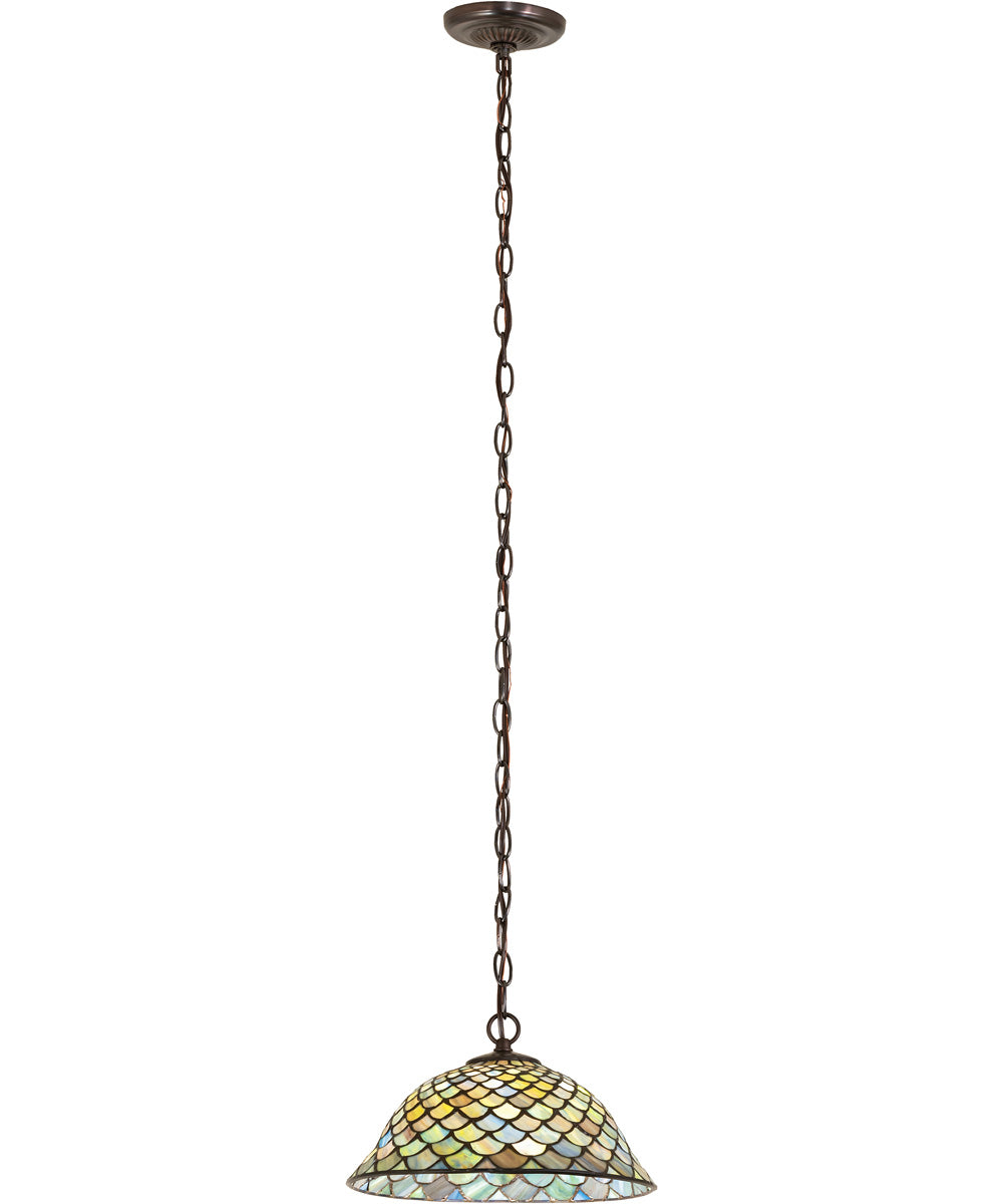 12" Wide Tiffany Fishscale Pendant