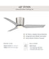 Rynn 48-in. 3-Blade Flush Mount Modern LED Ceiling Fan Brushed Nickel
