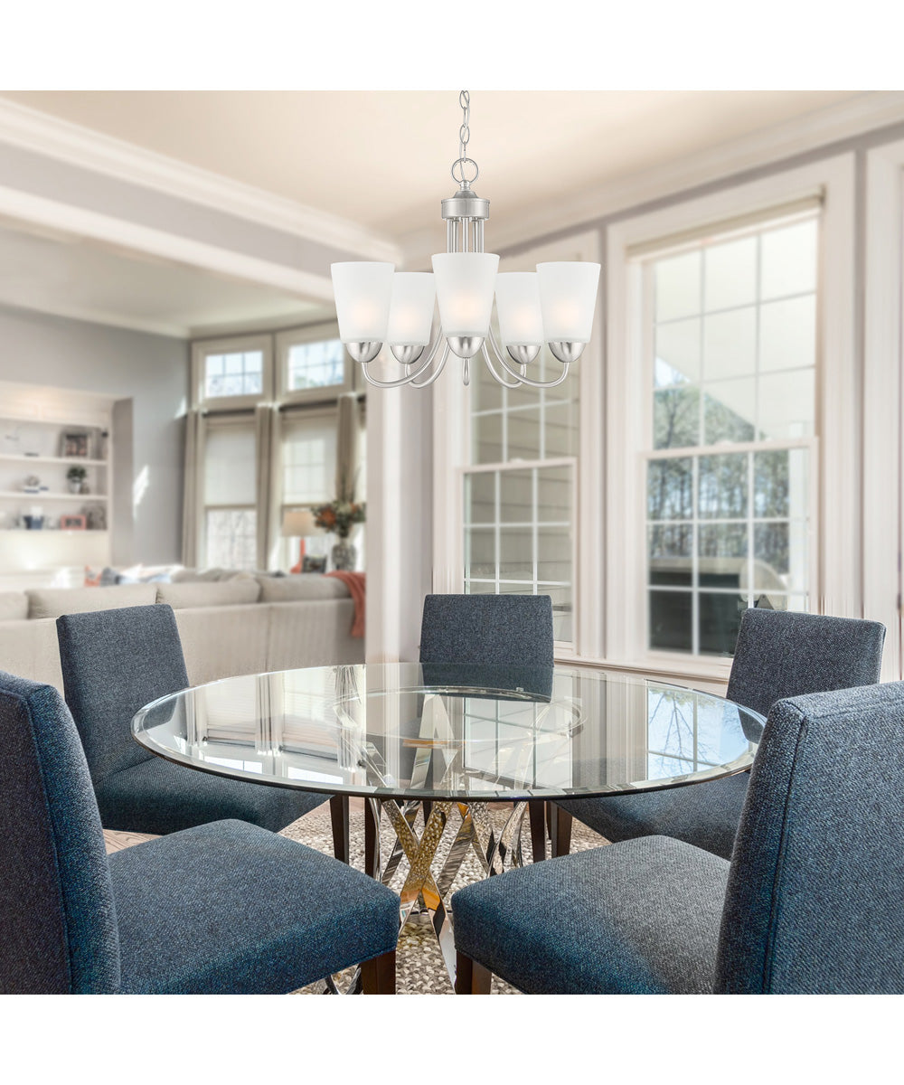 Malone 5 Light Chandelier Brushed Nickel