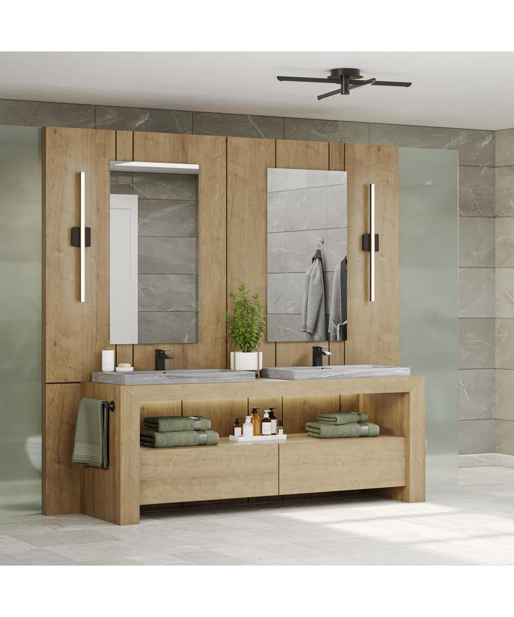 Phase 4 24 in. Medium Modern Integrated 3CCT Integrated LED Linear Vanity Light Matte Black