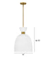 Tallulah 1-Light Medium Pendant in Lacquered Brass