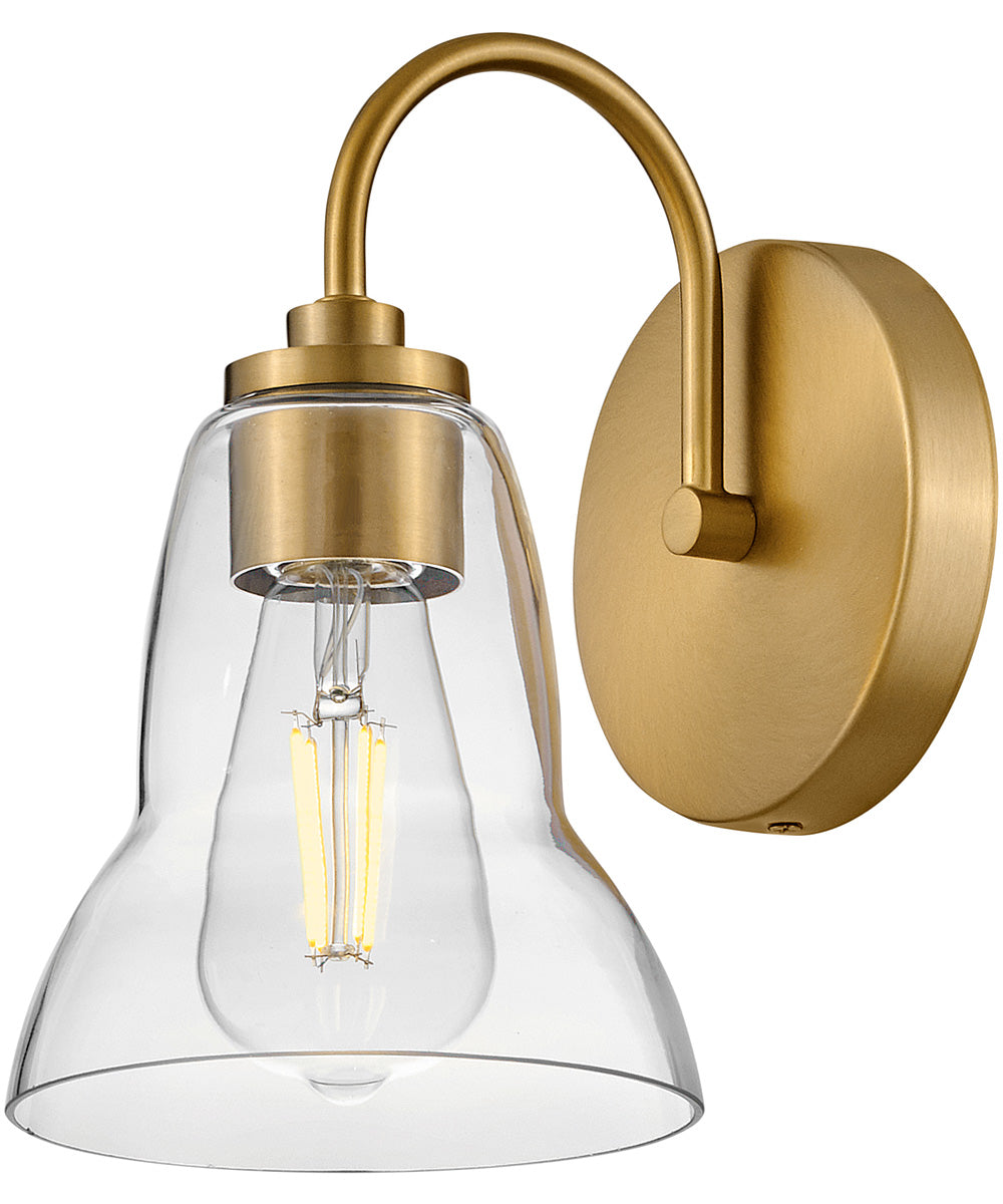 Vera 1-Light Small Single Light Vanity in Lacquered Brass
