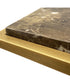 Martini Table with Iron Frame in Antiqued Gold with Brown Marble