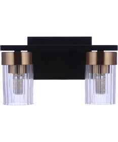 Bond Street 2-Light Lighting Flat Black/Satin Brass