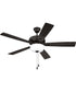 EOS 2 Light Frosted White Bowl 52" Ceiling Fan 2-Light Fan Flat Black