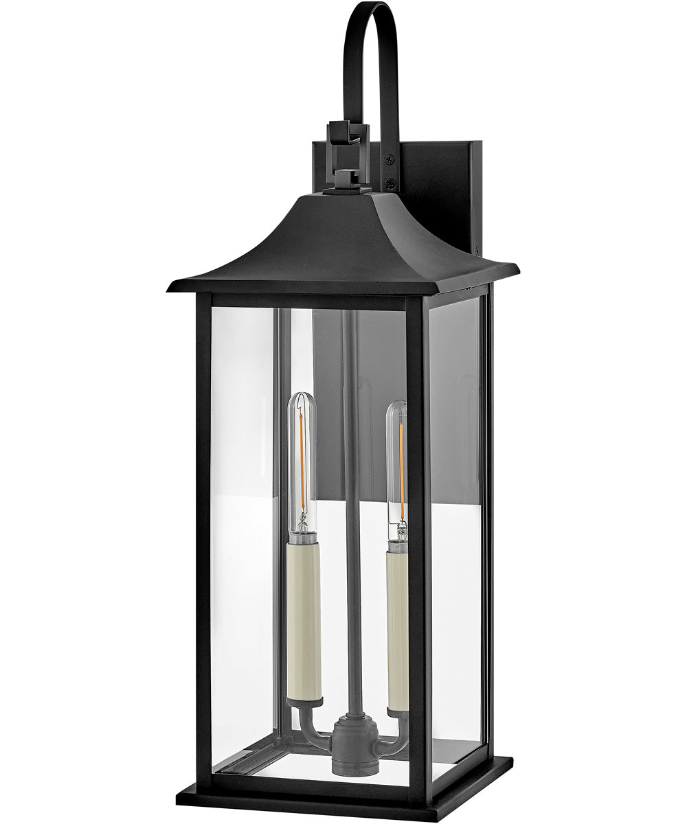Nolan 2-Light Medium Wall Mount Lantern in Black