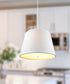 16" W 2 Light Pendant White Shade with Diffuser, White Cord