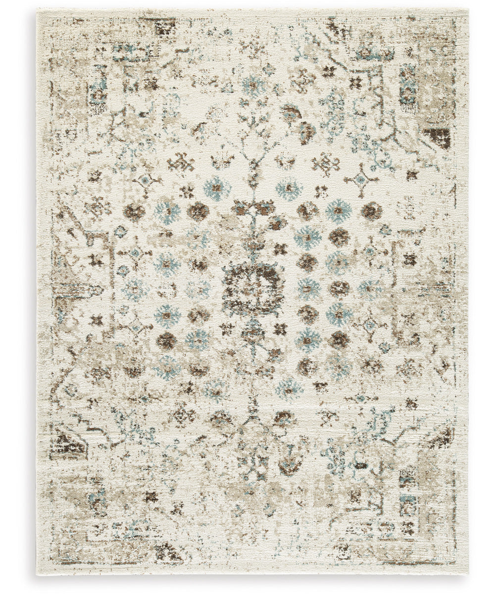 Jossler Medium Rug Ivory/Brown/Teal