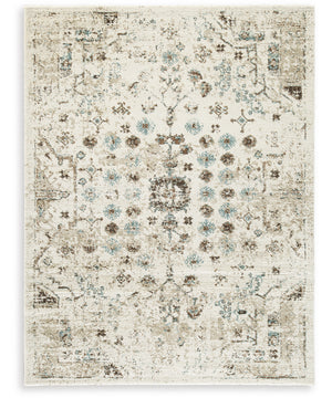 Jossler Medium Rug Ivory/Brown/Teal