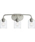 Ilia 3-Light Bath Vanity with Clear Glass Shade Brushed Nickel
